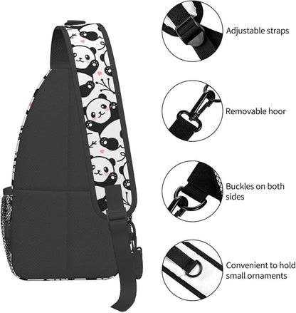 Cute Panda Sling Bag For Women Men Funny Backpack Crossbody Shoulder Bag Sling - Image 5