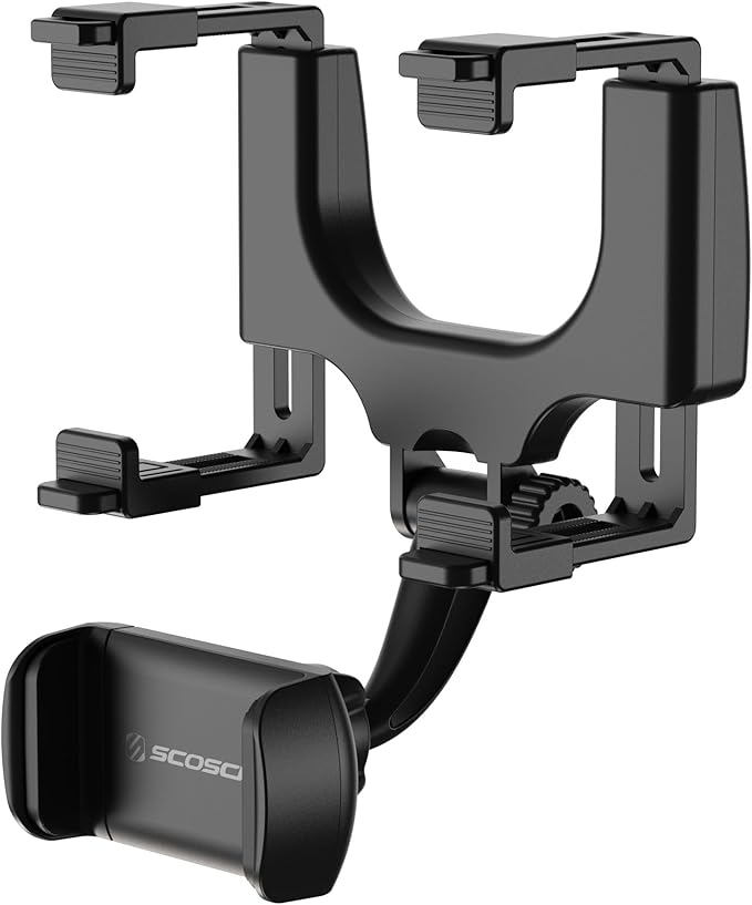Scosche SUHRM Rear View Mirror Phone Holder, 360° Rotatable Rearview Mirror by Scosche