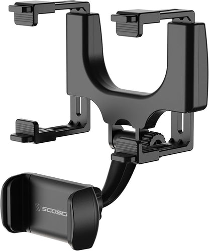 Scosche SUHRM Rear View Mirror Phone Holder, 360° Rotatable Rearview Mirror by Scosche