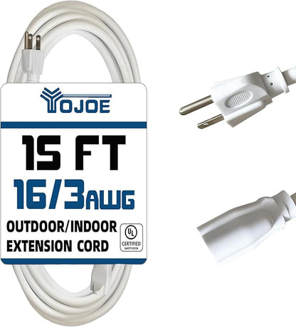 YOJOE Indoor Outdoor Extension Cord, 3 Prong 13A Weatherproof Power Cord by YOJOE