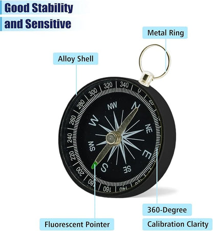 Pocket Compass, 2 Pieces Mini Compass - Image 4