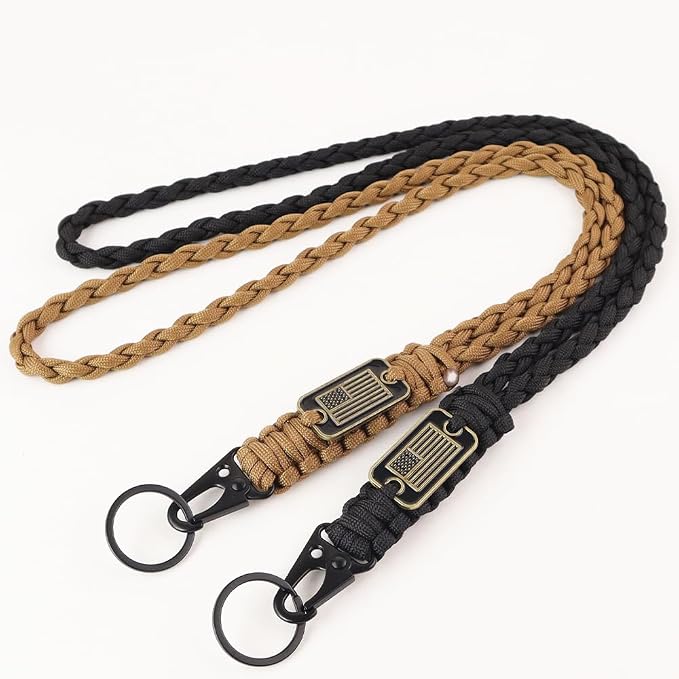 2pcs Heavy Duty Braided Paracord Lanyard Keychains - Image 2
