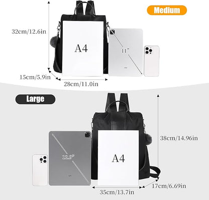 PINCNEL Women Backpack Purse Waterproof Nylon Anti-theft Rucksack Lightweight - Image 2