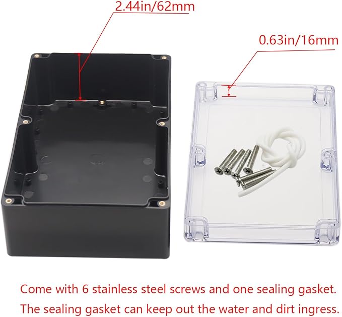 Project Box IP65 Waterproof Junction Box ABS Plastic Black Electrical Boxes DIY - Image 4