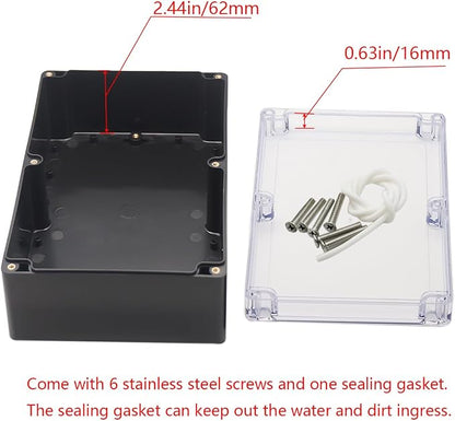 Project Box IP65 Waterproof Junction Box ABS Plastic Black Electrical Boxes DIY - Image 4