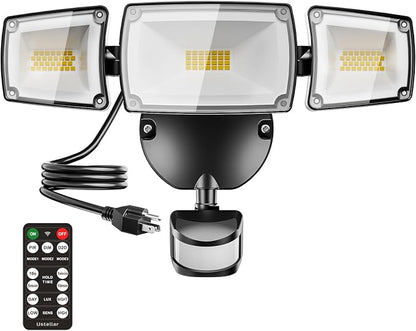 USTELLAR 55W Plug in Flood Light Outdoor, 5500lm Motion Sensor Outdoor Lights by Ustellar