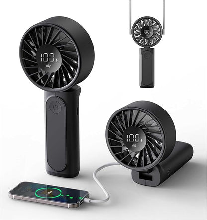Peiyuu Handheld Fan, Portable Fan, 4000mAh Rechargeable Personal, 180° Foldable by Peiyuu