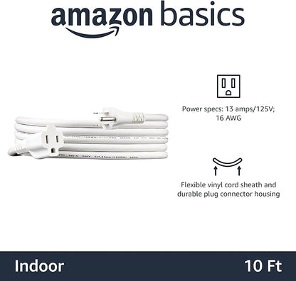 Amazon Basics Extension Cord, 10 Ft, 3-Prong Outlet Extender, Indoor Use - Image 2