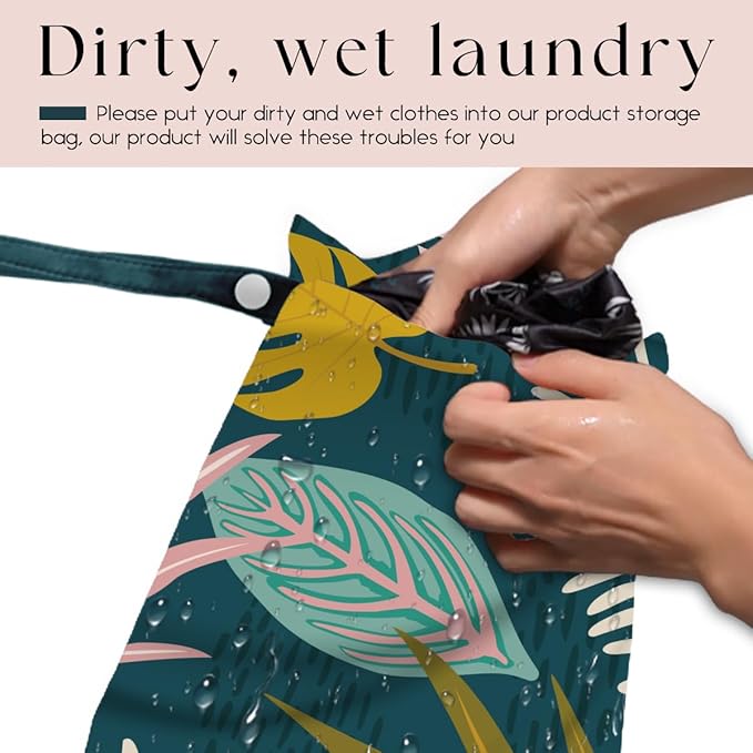 2 Pcs Wet Bag, Waterproof Wet Dry Bag, Small Laundry Bag, - Image 3