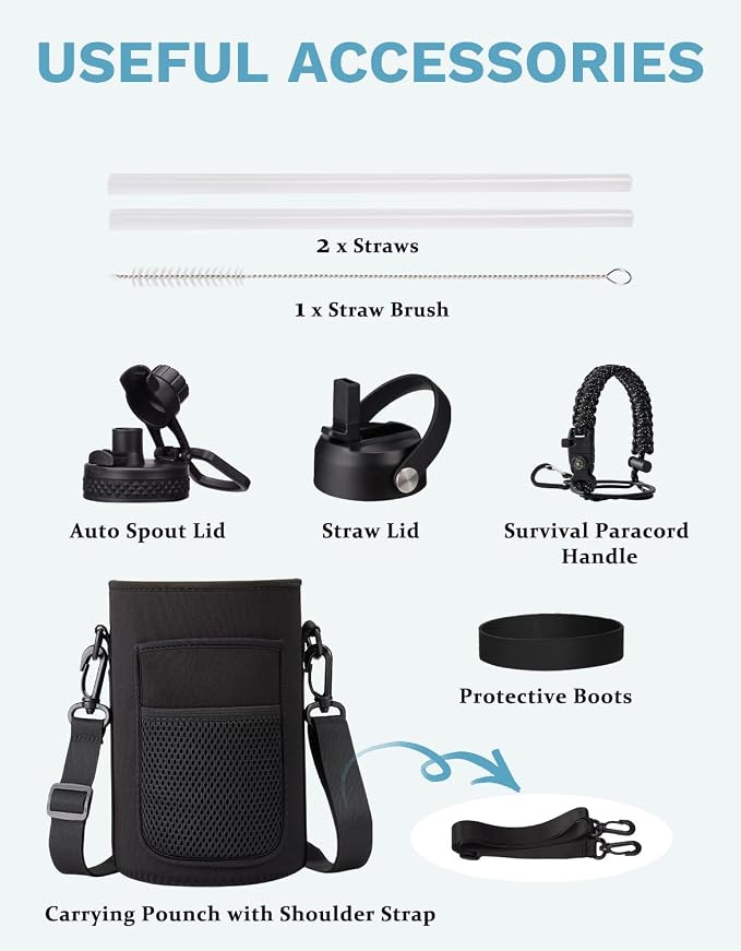 BENZZO 64 oz Water Bottle Insulated - Image 7