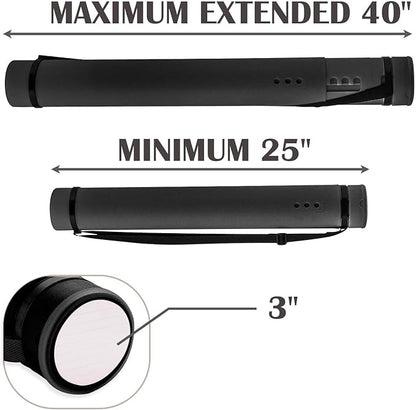 JJRING Black Poster Tube, Poster Carrying Case - Image 2