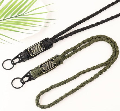 2pcs Heavy Duty Braided Paracord Lanyard Keychains - Image 2