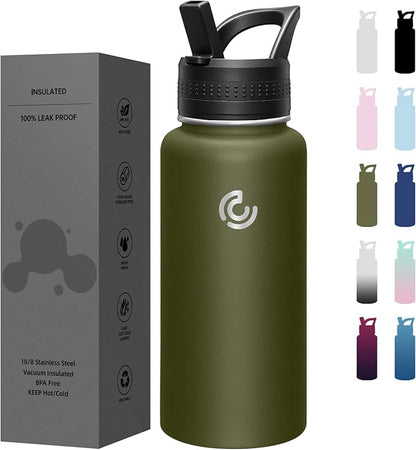 COKTIK 32oz Sports Water Bottle, Stainless Steel Water Bottle by coktik