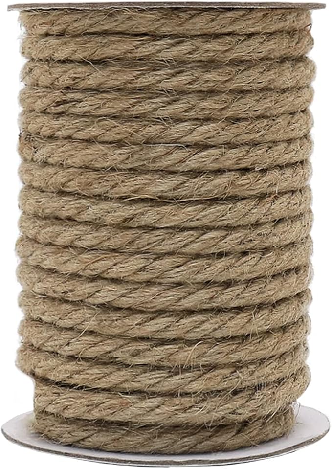 Vivifying 50 Feet 10mm Jute Rope, Natural Heavy Duty Twine by Vivifying