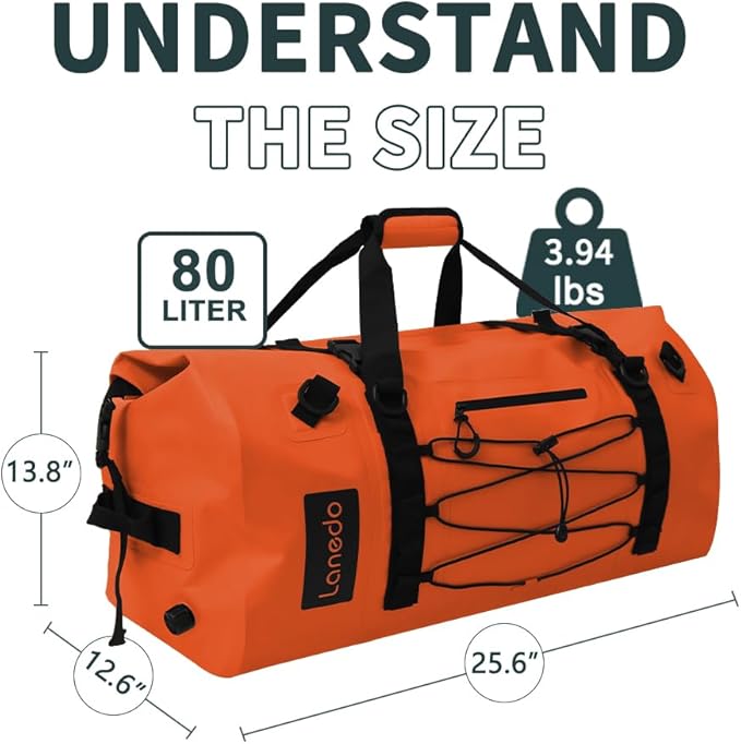 80L Dry Bag Large Waterproof Bag Roll-Top Heavy Duty Fishing Duffel Bag - Image 2