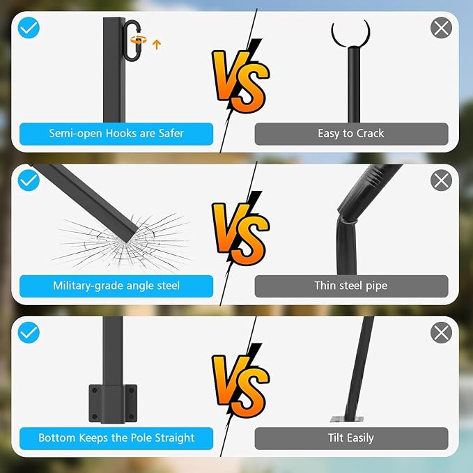 NUERPO 10 Pack String Light Poles, 2.8Ft Metal Poles - Image 6