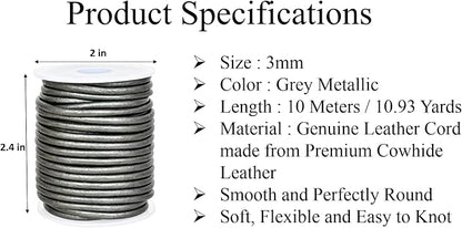 GENIQUE Real/Genuine Round Leather String Cord - Image 3