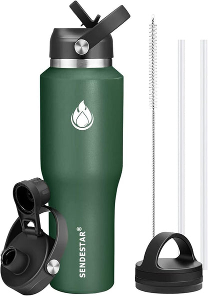 SENDESTAR Water Bottle, Wide Mouth Stainless Steel Vacuum Insulated Double Wall by Sendestar