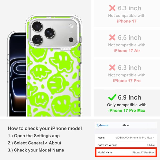 MOSNOVO for iPhone 17 Pro Max Case | Military Grade 6.6ft Drop Tested | Camera - Image 2