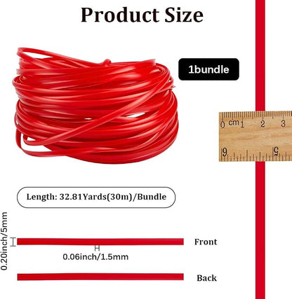 GORGECRAFT 30m*5mm Rattan Weaving Wicker Outdoor Red Synthetic Rattan Roll - Image 2