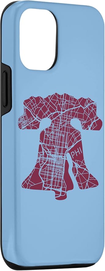 Philadelphia Street Map Liberty Bell Vintage Maroon Philly Case - Image 3