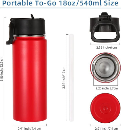 Volhoply 18oz Insulated Water Bottle Bulk 8 Pack, Kids Stainless Steel Water - Image 5
