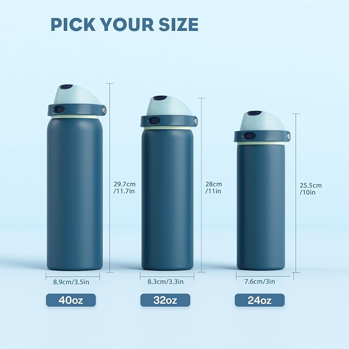 POWCAN 24 oz Insulated Stainless Water Bottle: 2-in-1 Push-Button Spout & - Image 8