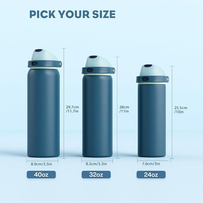 POWCAN 24 oz Insulated Stainless Water Bottle: 2-in-1 Push-Button Spout & - Image 8