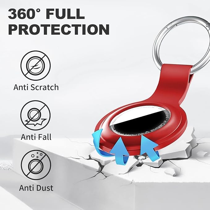 Linsaner Case for AirTag 2nd Gen & 1st Gen, Silicone Holder Keychain Key Ring - Image 3