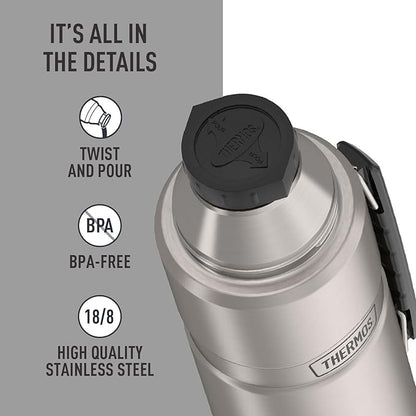 THERMOS Stainless King Vacuum-Insulated Beverage Bottle, 40 Ounce, Matte - Image 4