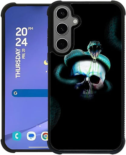 for Samsung Galaxy S24 S25 Plus Case, Skeleton Winding Snake Pattern Graphic by FKBRCL4U