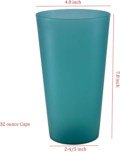 AOYITE 32 oz Reusable Drinking Cups, Unbreakable Large Plastic Tumblers set of - Image 6