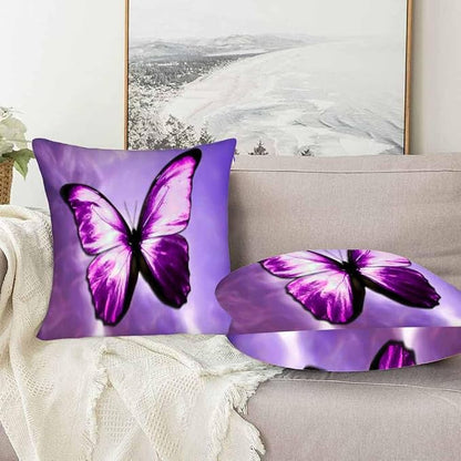 Purple Butterfly Couch Pillow Covers 18 X 18 Vibrant Magical Nature Insect Set - Image 5