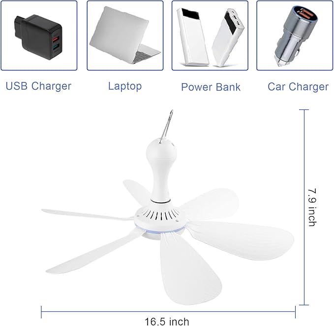 Silent USB Powered Ceiling Fan - Image 5