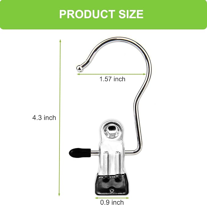 Boot Hangers Clips, 16 Pack Laundry Hooks Hanging Clips Clothes Pins Closet - Image 2