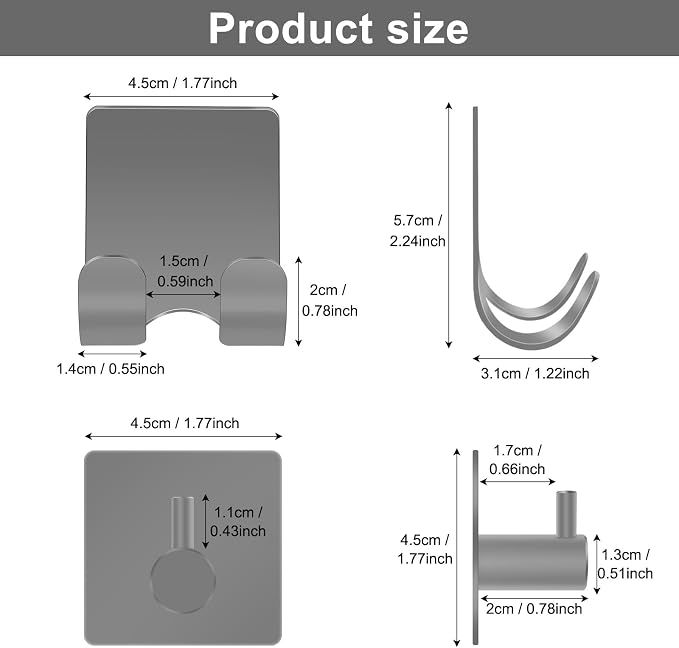 CGBE Razor Holder for Shower, 4 Packs Shaver Holder and Hooks, Self Adhesive - Image 3