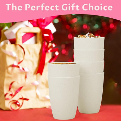 Homienly Wheat Straw Cups 12oz Unbreakable & Easy to Clean Cups Reusable - Image 8