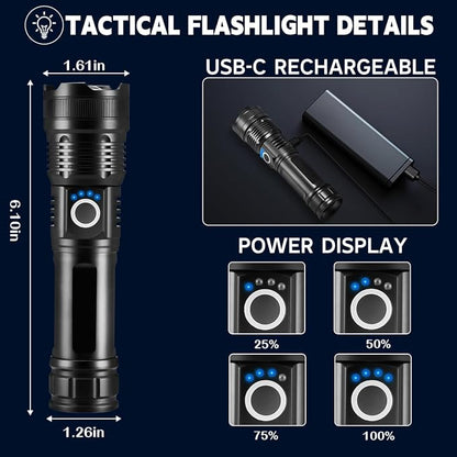 3Pack Rechargeable Flashlights High Lumens, 5Modes LED Flashlight Rechargeable - Image 5