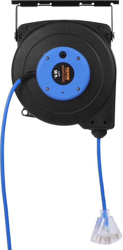 VEVOR Retractable Extension Cord Reel, 50 FT, Heavy Duty 14AWG/3C SJTOW - Image 12