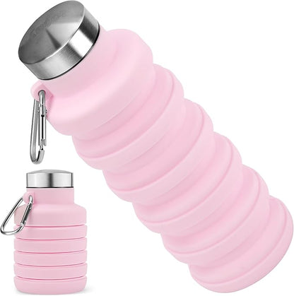 Collapsible Water Bottle, 16oz Portable Reusable Silicone Water Bottle by HOME