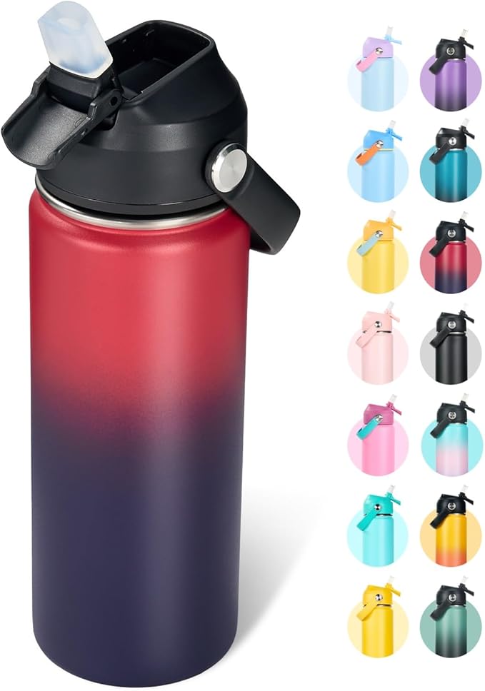 Fijinhom 18oz Insulated Stainless Steel Water Bottle, Wide Mouth Double Wall by Fijinhom