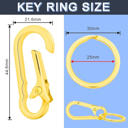 CooBigo 4Pack Small Keychain Rings, Metal Key Carabiner Clip, Mini EDC Key Ring - Image 2