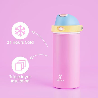 18 oz Insulated Water Bottle for Kids: Meoky Metal Water Bottle - Image 3