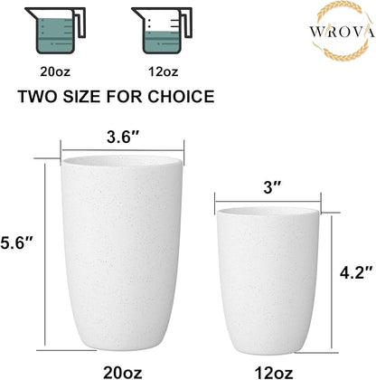Wrova Wheat Straw Cups 6 Set of 6 Good Alternative to Plastic Reusable Cups 20 - Image 3