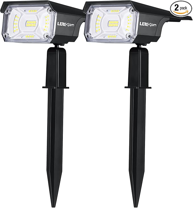 LEREKAM Solar Spot Lights, IP65 Waterproof 40 LEDs Landscape Spotlights by LEREKAM