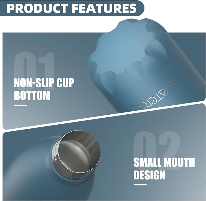WATERSY Stainless Steel water bottles, 17oz/500ml Insulated Water Bottles - Image 5