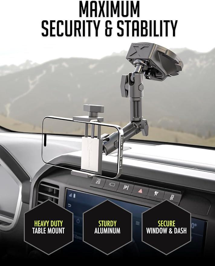 Bracketron HD Phone Dock PRO Dash and Window Metal Clamp Mount, Phone Holder - Image 4