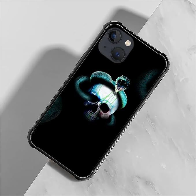 for iPhone 13 Mini Case, Skeleton Winding Snake Pattern Graphic Design Girl Boy - Image 5