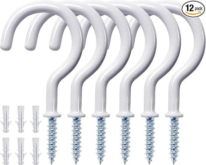 12 Pcs Ceiling Hooks for Hanging Plants, Utensils and Christmas String Lights by Etoolia