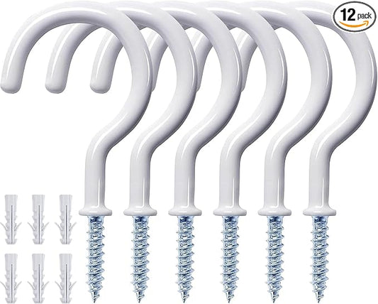 12 Pcs Ceiling Hooks for Hanging Plants, Utensils and Christmas String Lights by Etoolia